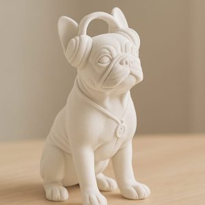 דקורציה כלב שרף בצבע בייז – 2 דגמים