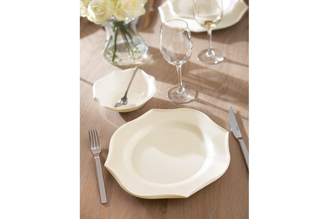 סט 19 חלקים - 6 סועדים לבן זכוכית מחוסמת בעיצוב ייחודי – תמונה 2