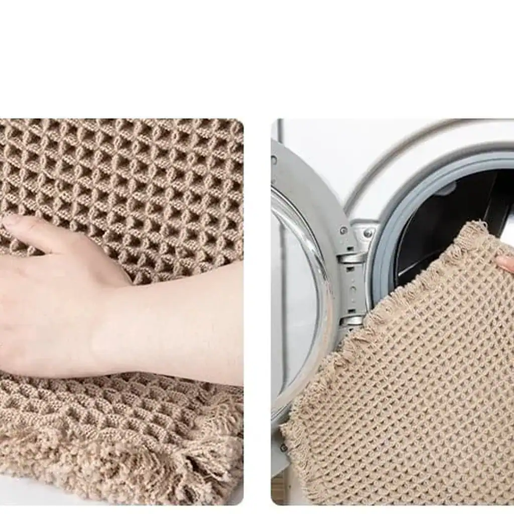 שטיח צד מיטה שמנת חום – תמונה 3